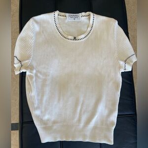 Chanel White Knit Top